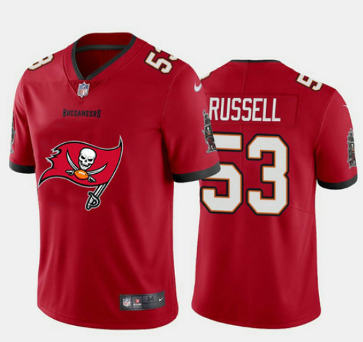 Men's Tampa Bay Buccaneers #53 Chapelle Russell Red 2020 Team Big Logo Limited Stitched Jersey